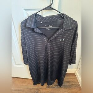 Under Armour Charcoal Striped Polo
